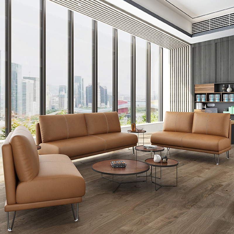 接待沙发商务洽谈商用会客创意休闲休息区小型无扶手真皮办公沙发,淘宝优惠券,粉丝福利购,淘宝优惠卷