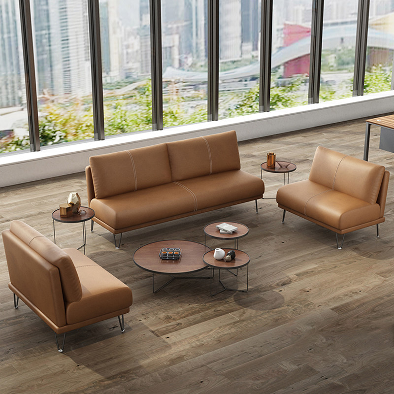 接待沙发商务洽谈商用会客创意休闲休息区小型无扶手真皮办公沙发,淘宝优惠券,粉丝福利购,淘宝优惠卷
