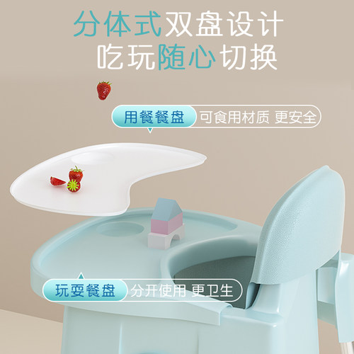 宝宝餐椅吃饭可折叠便携式家用婴儿学坐椅子多功能餐桌椅儿童饭桌 - 图1
