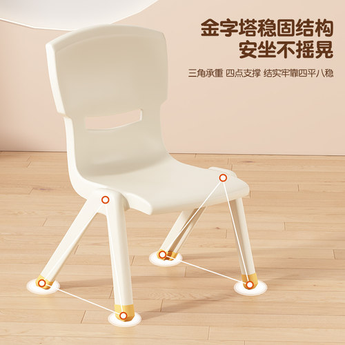 塑料靠背椅家用儿童餐椅加厚凳子宝宝吃饭椅防滑板凳卡通幼儿椅子 - 图3