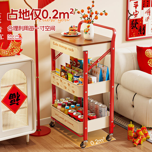 小推车置物架客厅浴室落地多层卧室书本移动婴儿玩具零食储收纳架 - 图3