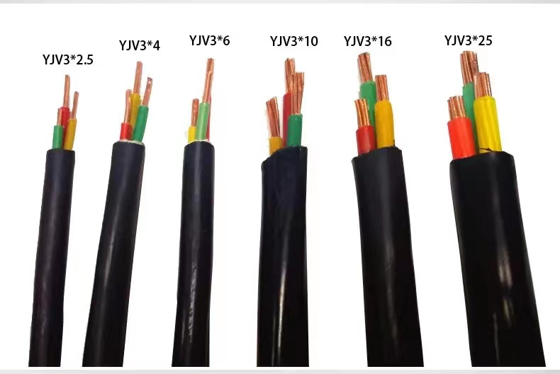 国标铜芯电缆线三相四线YJV2 3 4 5芯1 1.5 2.5 4 6平方线护套线