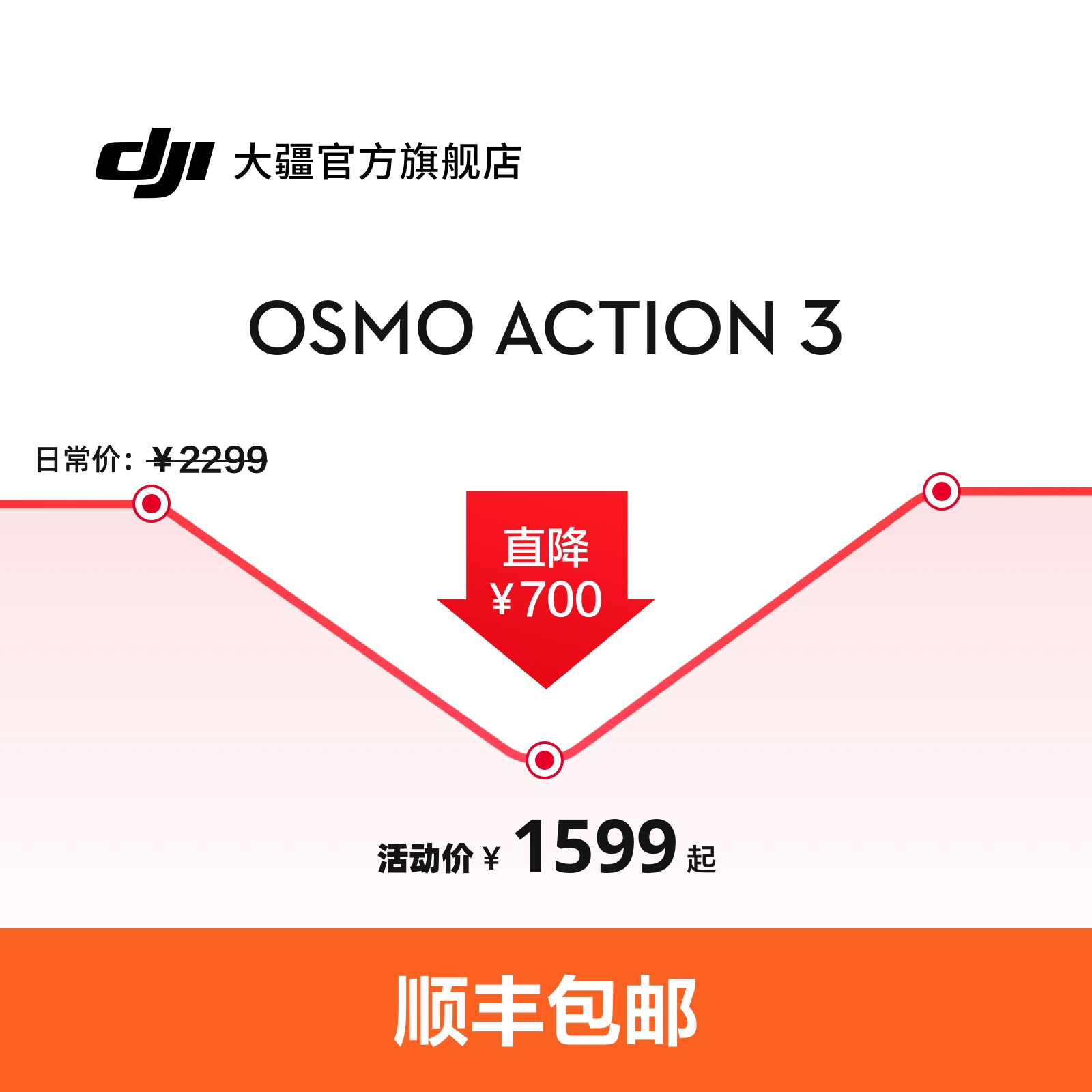 大疆 DJI Osmo Action 3 运动相机 潜水骑行手持vlog录像神器 - 图0