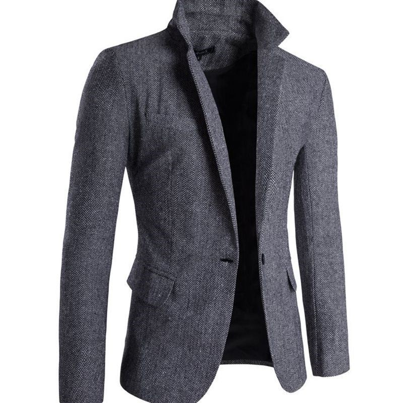 西服男Fashion Men's Blazer Slim Fit Casual Suits Coat Jacket-图2
