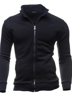 Sweater zipper collar sweater jacket men's solid color