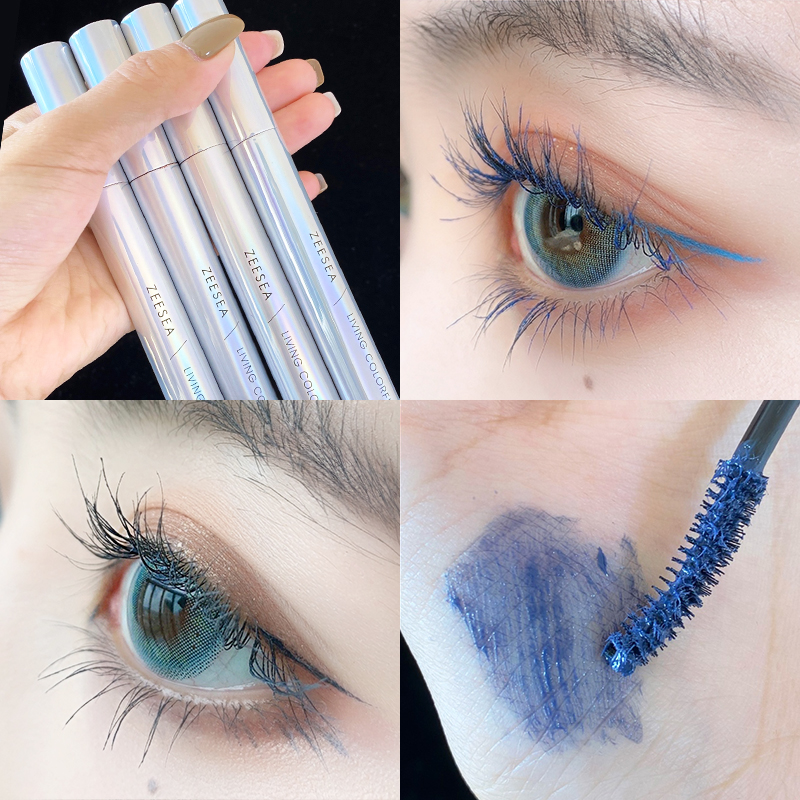 ZEESEA滋色旗舰店ZEESEA滋色彩色睫毛打底膏蓝色睫毛膏棕色女防水纤长卷翘不晕染2