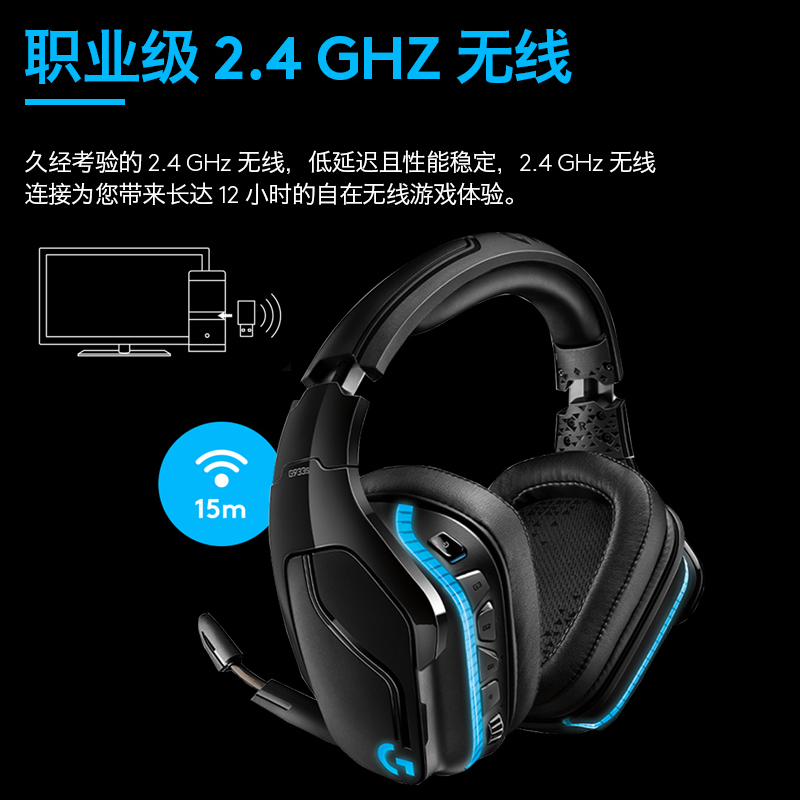 Logitech罗技G933S电竞无线耳机 RBG发光头戴式游戏吃鸡耳麦-图0