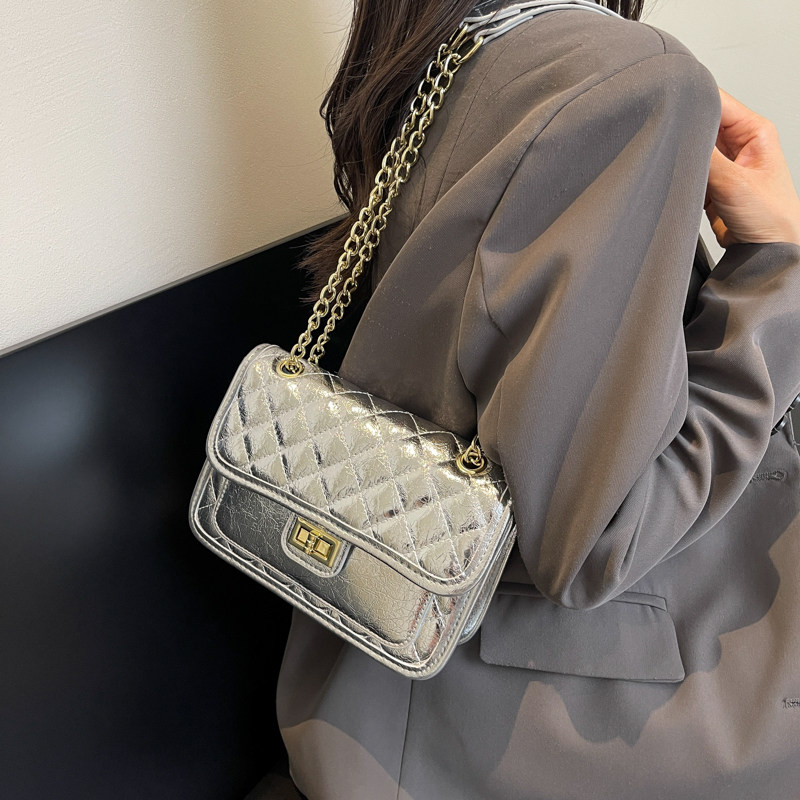 高级质感软皮菱格链条小香风女包流行爆款炫彩银小方包单肩斜挎包,淘宝优惠券,粉丝福利购,淘宝优惠卷