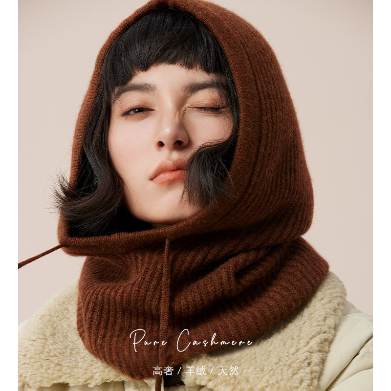 一件过冬【魔法帽】100%cashmere山羊绒帽子围脖一体连帽保暖围巾,淘宝优惠券,粉丝福利购,淘宝优惠卷