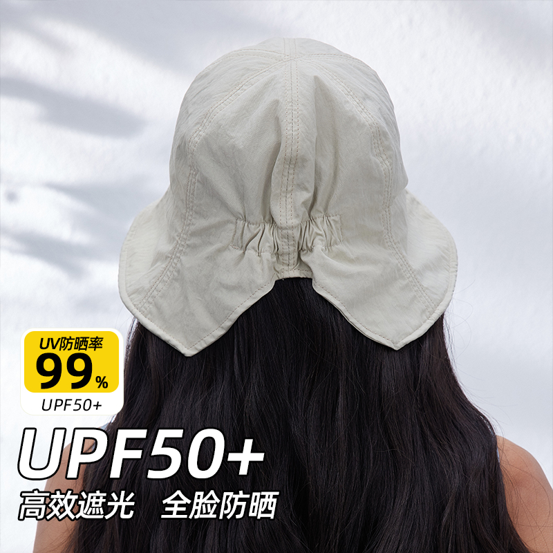 UPF50+随心戴丨日本uv燕尾减龄渔夫帽女夏遮阳防晒帽速干透气盆帽-图2