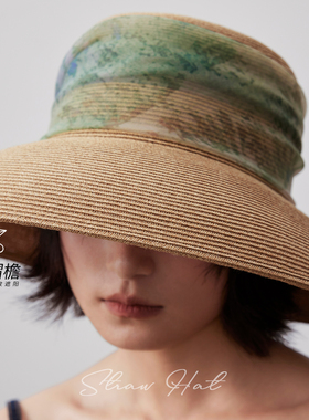 海边优雅灯笼防晒气质草帽夏季女