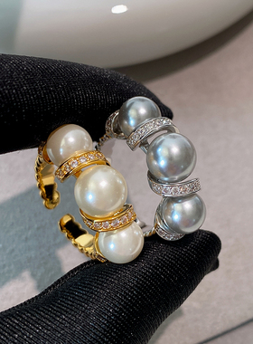 XMRACC小香风高级感S家珍珠戒指