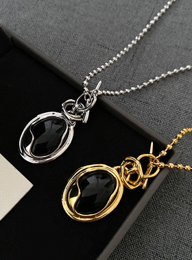 XMR黑玛瑙欧美复古毛衣链