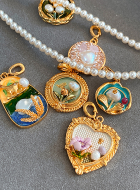 XMR高级感宫廷珐琅彩油画风吊坠