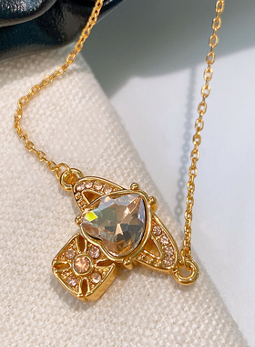 XMR小香风镶钻西太后土星手链