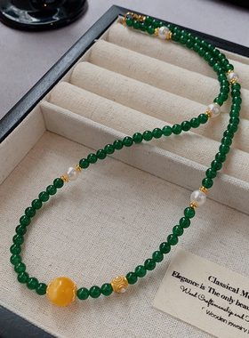 XMR新中式串珠绿玛瑙项链