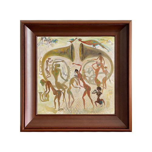 可可的画廊中古风古典抽象人物混搭风格高级感实木画框背景墙挂画 - 图3