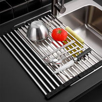Kitchen Sink Drain Rack Foldable Stainless Steel Pool Bowl Tray Containing shelf Dishes Dishwashing Pool Drain Basket
