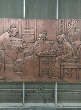 背景墙人物曲阳渤言雕塑黄铜