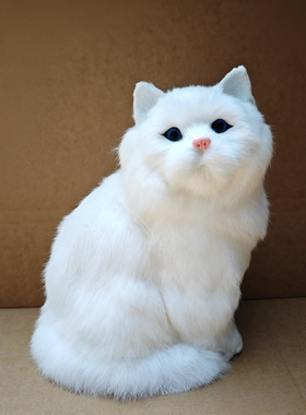 仿真蹲猫波斯猫装饰摆件