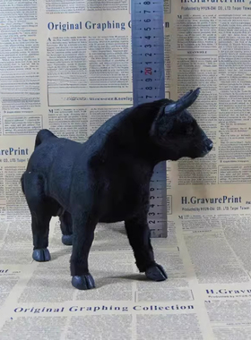 仿真黑牛动物模型桌面摆件