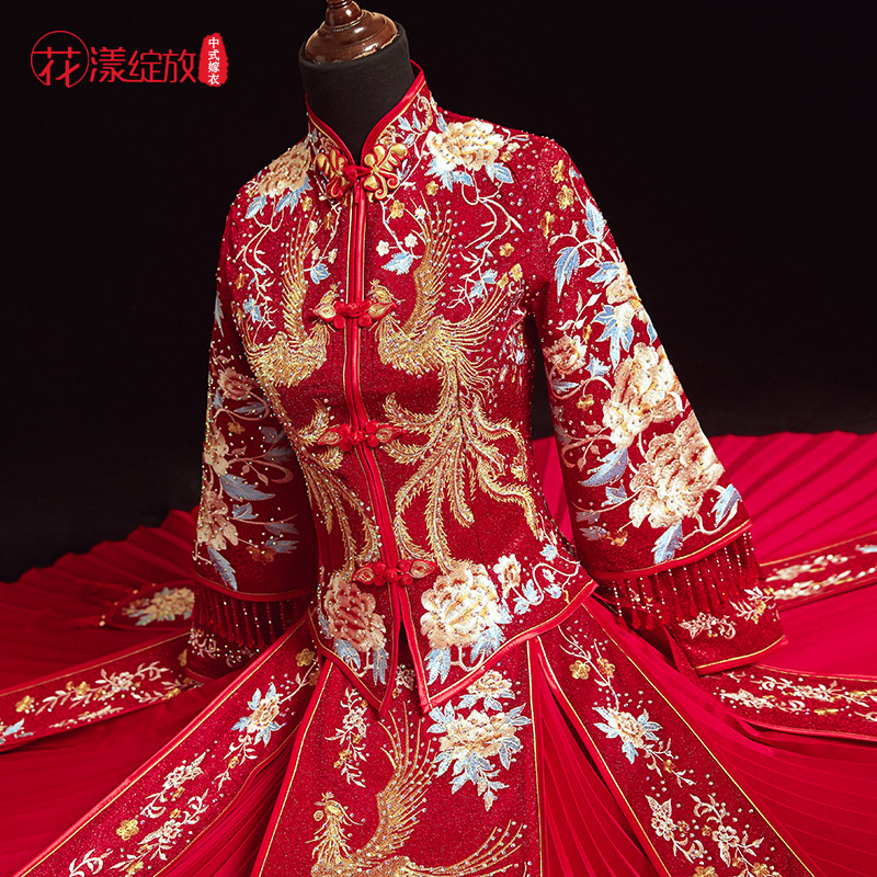 花漾绽放旗舰店秀禾服新娘新款春季婚纱礼服结婚敬酒服古代嫁衣中式婚服秀禾0