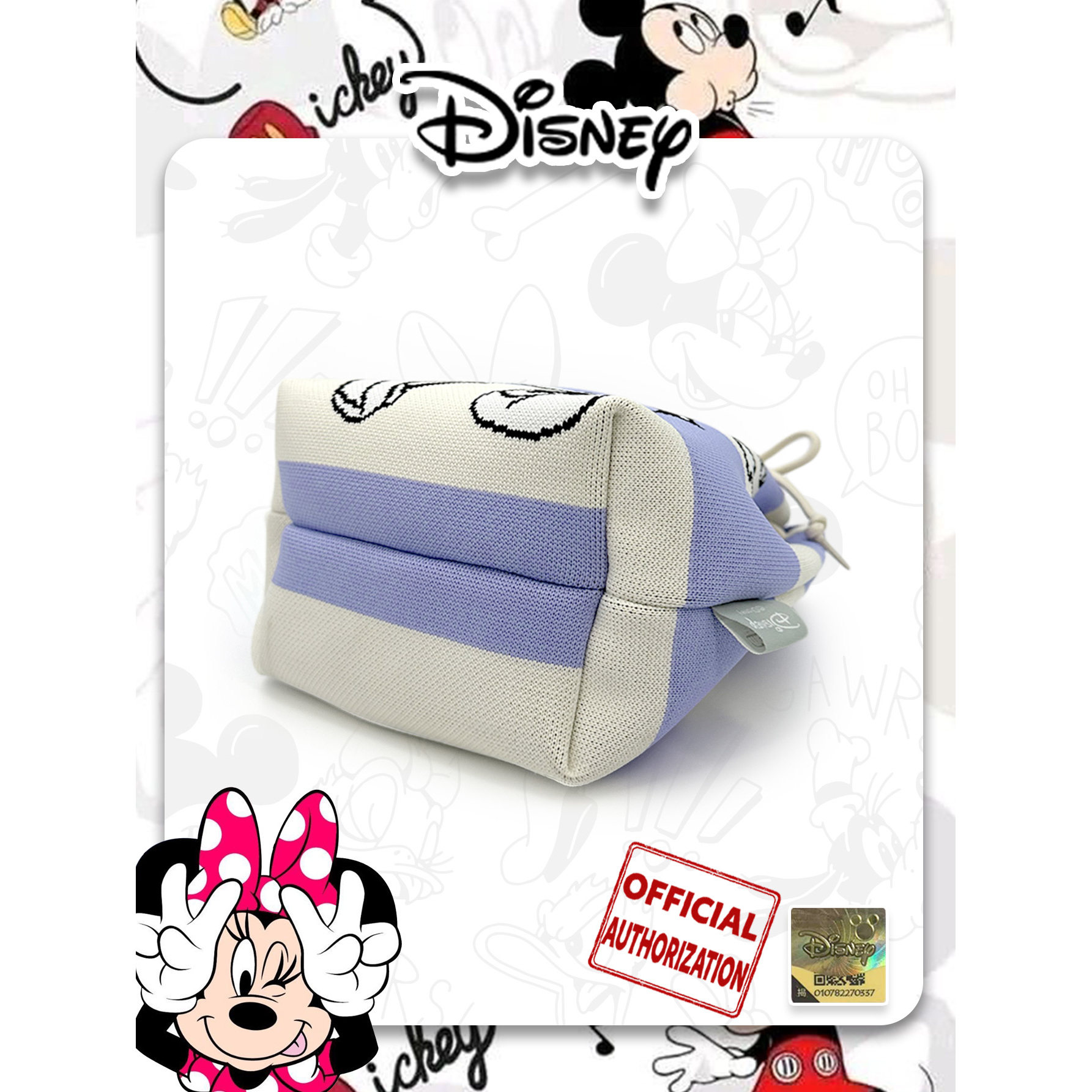 麦斯卡×迪士尼米奇卡通针织水桶包便携斜挎包百搭女抽绳单肩包,淘宝优惠券,粉丝福利购,淘宝优惠卷