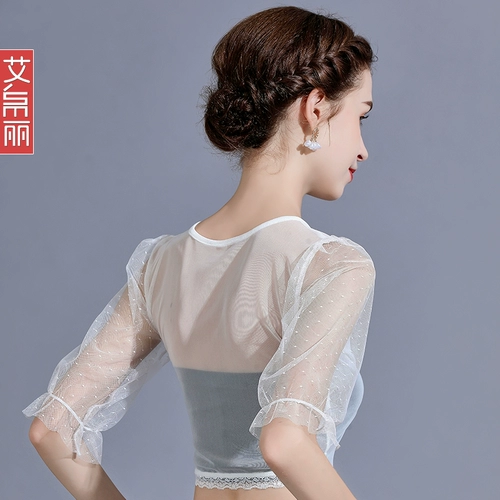 Белое тонкое кружевное шелковое приятное телу платье-комбинация, короткий рукав, защита от солнца