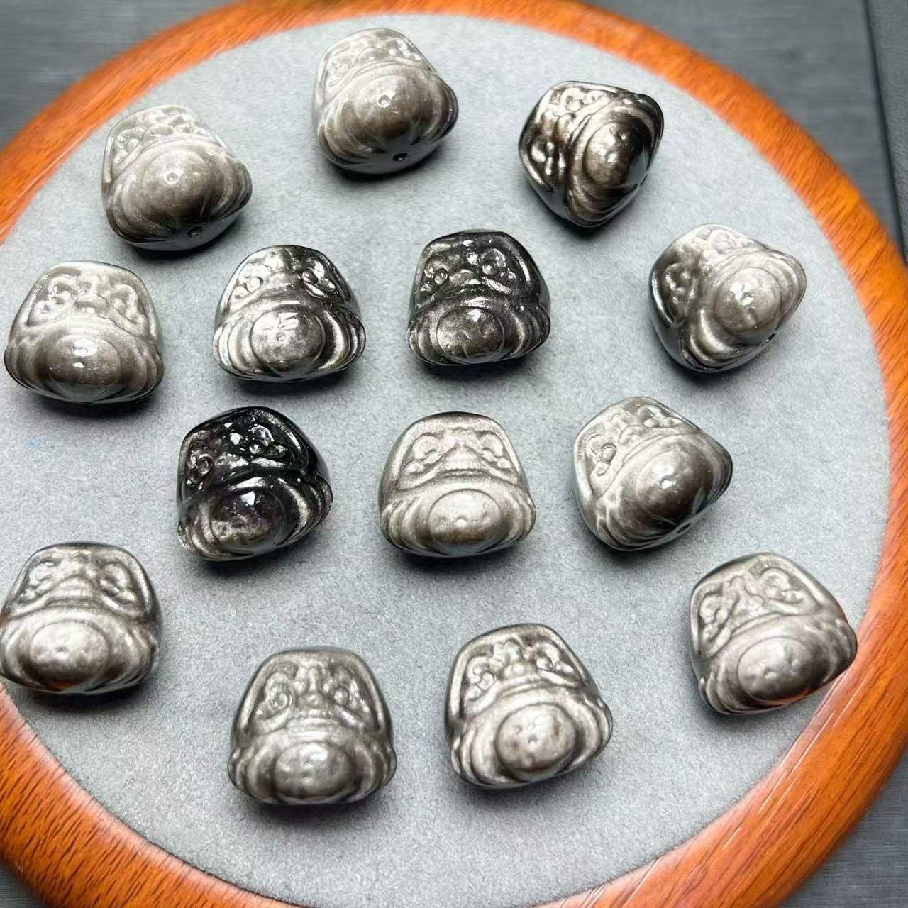 天然银曜石达摩 约16毫米左右 上下通孔 diy配饰简约百搭礼物,淘宝优惠券,粉丝福利购,淘宝优惠卷