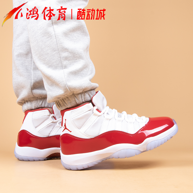 小鸿体育Air Jordan 11 AJ11樱桃白红 大红 高帮篮球鞋CT8012-116 - 图0