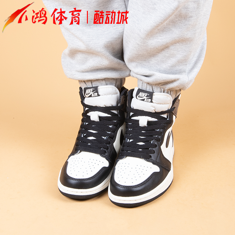 小鸿体育 Air Jordan 1 AJ1小倒钩TS黑摩卡黑棕 555088-105-图1