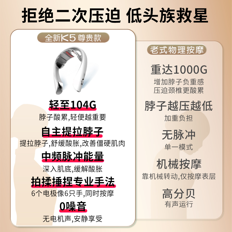 SKG颈椎按摩器K5尊贵按摩仪脖子护颈颈椎仪颈部按摩器颈椎礼物 - 图0