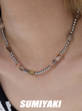 天然石水晶轻奢叠戴双层项链