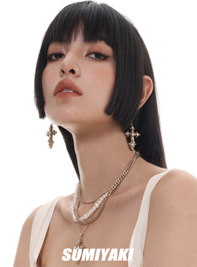 SUMIYAKI美式复古十字架耳环