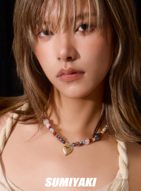 SUMIYAKI玛瑙串珠爱心项链