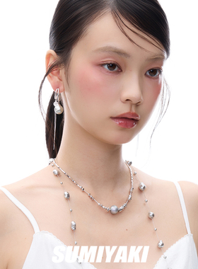 SAMIYAKI碎银子设计银色珍珠项链