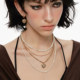 Retro Love Lock Series Multi-Layered Pearl Necklace