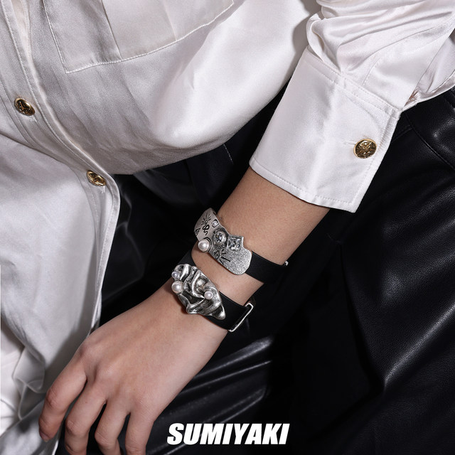 SUMIYAKI retro old money style leather bracelet