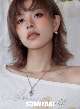 星愿猫咪吊坠项链小众星星女