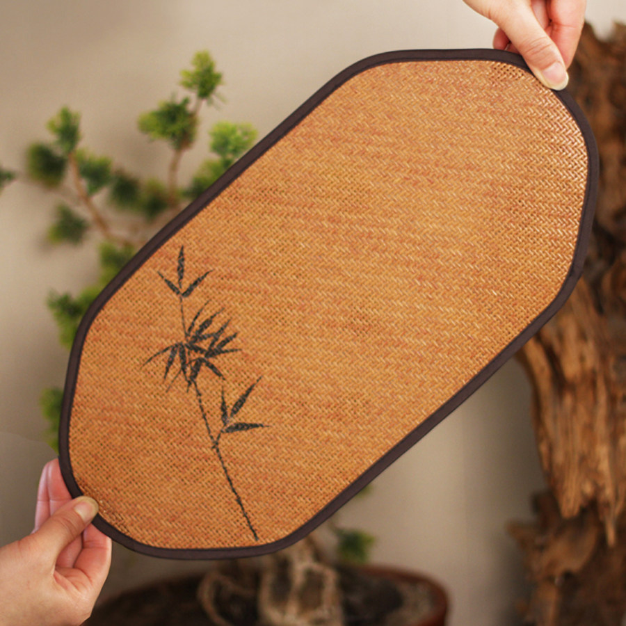 茶席干泡台隔热垫茶道茶垫藤垫草编杯垫禅意主人席中式茶桌垫竹席,淘宝优惠券,粉丝福利购,淘宝优惠卷