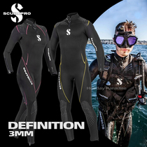 HP USA Scupapro Definition 3mm DIVING SUIT PROFESSIONAL WATER LUNG WET CLOTHING SURFING CONJOINED WARM
