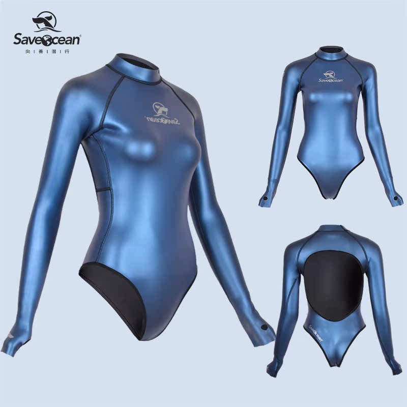 现货发售 BESTDIVE SaveOcean 2MM炫彩自由潜水比基尼湿衣潜水服-图1