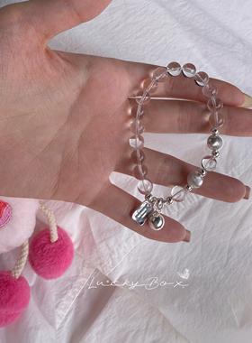 「You deserve be loved sure」天然白水晶925银猫眼手串简约百搭