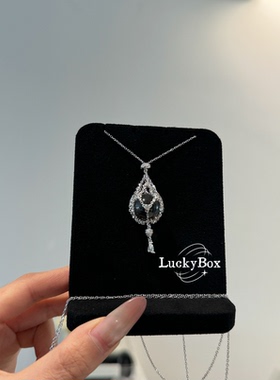 「捕梦网」天然白水晶925银镀铑长款网兜毛衣项链小众设计高级感