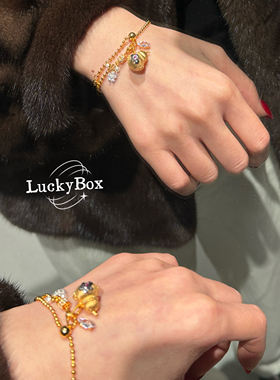 「花佑福禄」小金珠花朵葫芦马眼可拆卸925银手链吊坠新中式小众