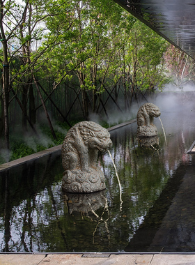 水磨坊中式吸水兽庭院流水摆件