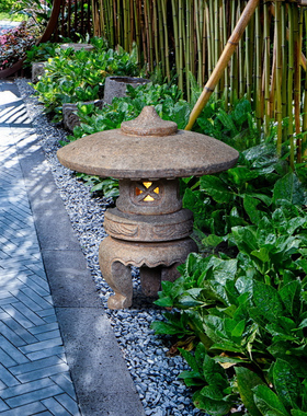 极速石灯笼仿古中式太阳能户外灯日式庭院灯别P墅花园景观灯装饰