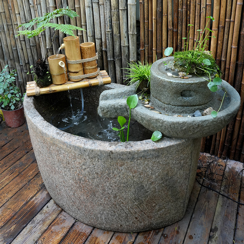 水磨坊户外庭院流水摆件循环水景观鱼池别墅花园大型鱼缸造景喷泉,淘宝优惠券,粉丝福利购,淘宝优惠卷