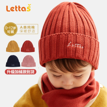 Child Hat Boy Spring Autumn Style Winter Red Cute Woman Baby Knitted Hat Protective Ear Warm Scarf Suit