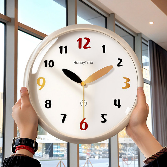 Simple and versatile! ins cream style silent wall clock